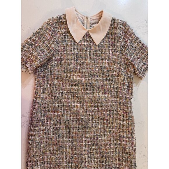Ever After Tweed Dress Women’s Small Removable Brooch Old Money Preppy - Picture 3 of 16